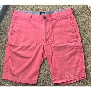J Crew Shorts Sz 31 CLUB Chino 10.5" inseam Salmon Flat Front Pink Stretch